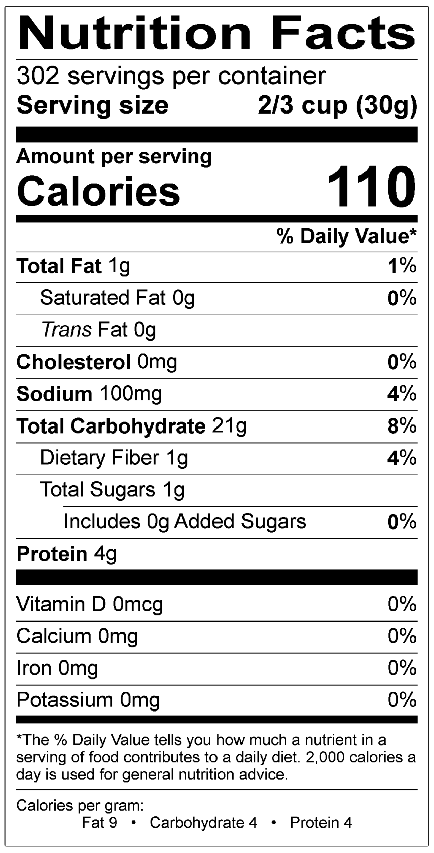 001020 Authentic Panko Nutrition Facts